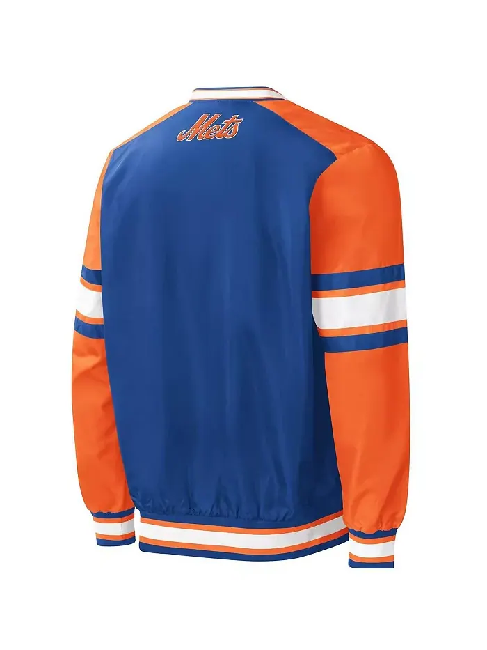 Мужская ветровка-пуловер с V-образным вырезом Royal New York Mets Yardline Starter — изображение 3 из 3