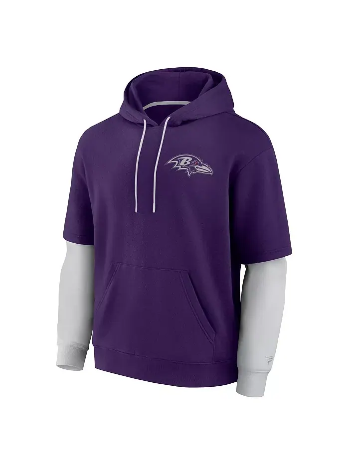 Мужская и женская фиолетовая толстовка с капюшоном Baltimore Ravens Sleek Elements Fanatics — изображение 2 из 5