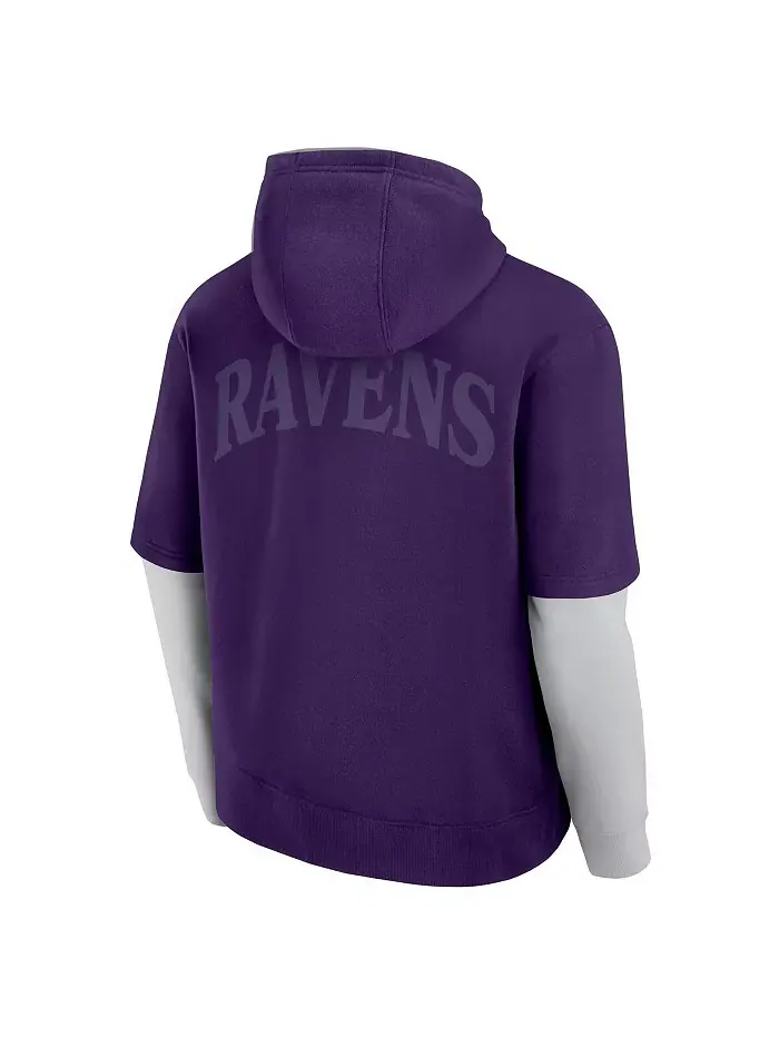 Мужская и женская фиолетовая толстовка с капюшоном Baltimore Ravens Sleek Elements Fanatics — изображение 3 из 5