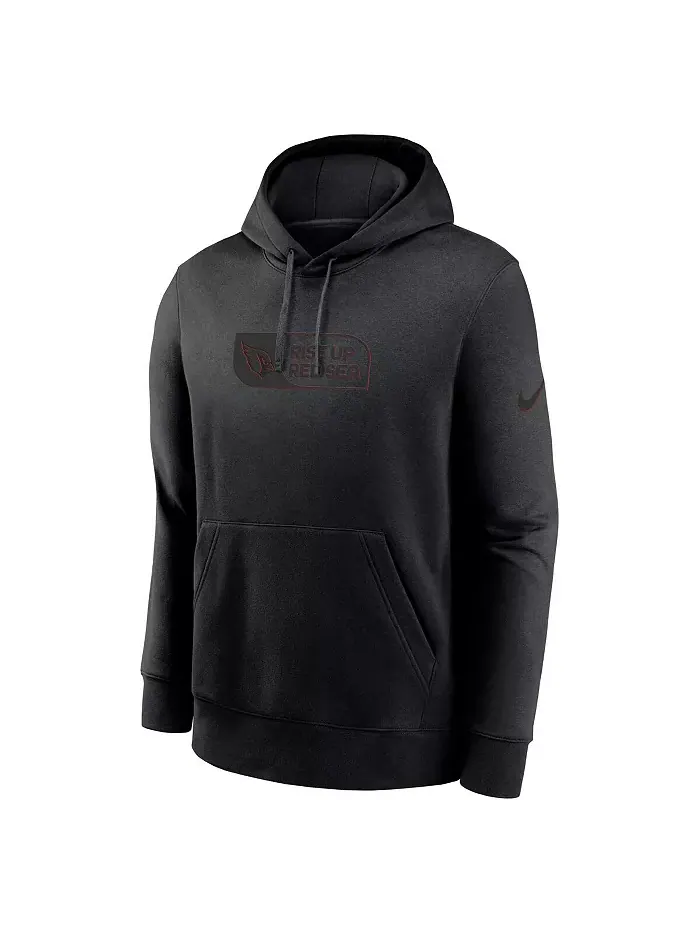 Мужская черная толстовка с капюшоном Arizona Cardinals Edge French Terry Club Pullover Hoodie Nike — изображение 2 из 3