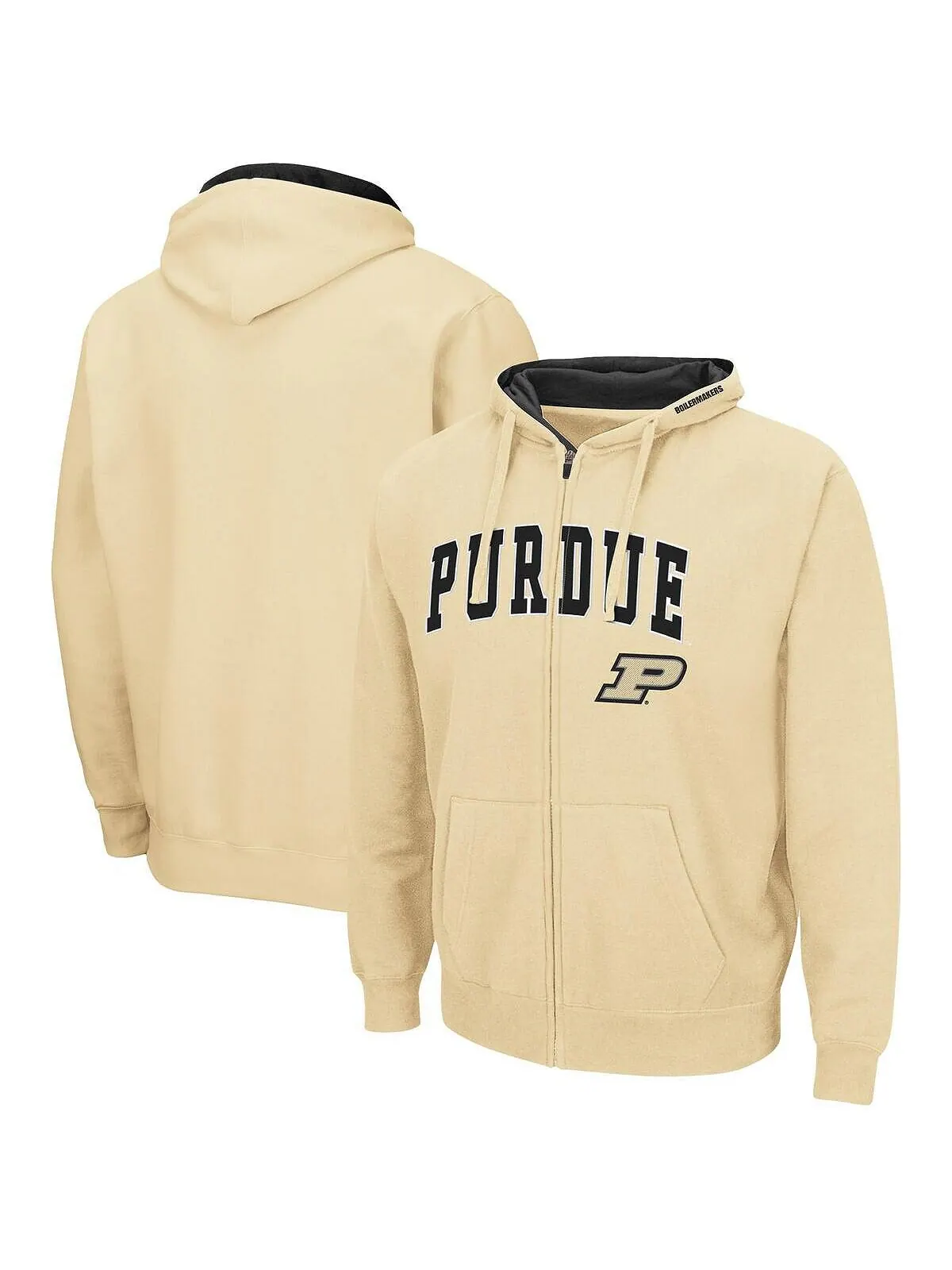 Золотая мужская худи purdue boilermakers arch and logo 3.0 с молнией во всю длину Colosseum — изображение 1 из 3, золото