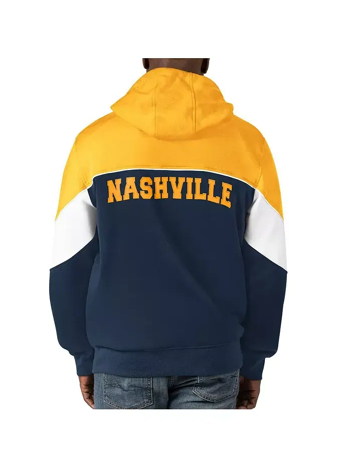 Мужская худи с молнией Nashville Predators Power Forward, цвет: темно-синий, золотой Starter — изображение 2 из 2