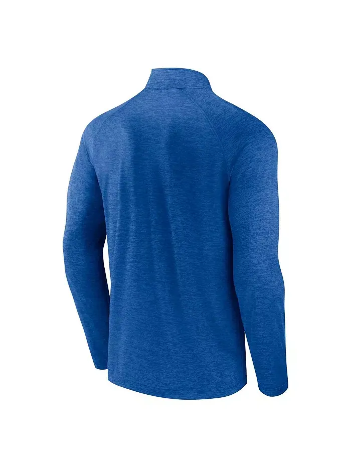 Толстовка Men's Blue New York Rangers Head-to-Head Raglan Quarter-Zip Top Logo Athletic — изображение 2 из 3