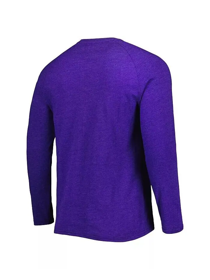 Мужская футболка с длинным рукавом Henley Raglan с принтом Phoenix Suns, цвет фиолетовый, левая — изображение 2 из 3
