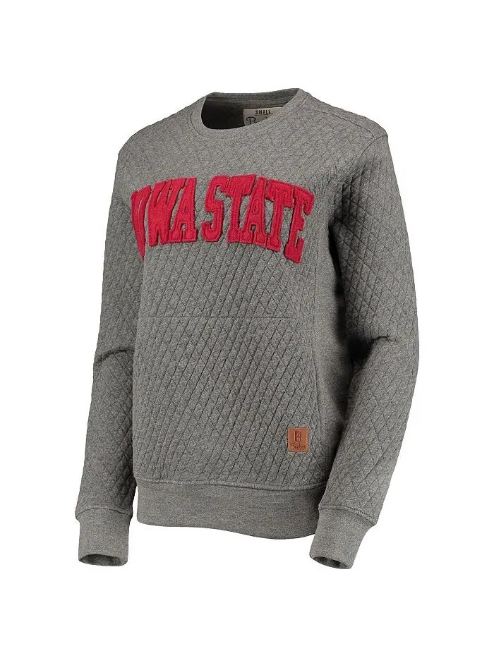 Женский стеганый пуловер Heather Charcoal Iowa State Cyclones Moose Pressbox — изображение 2 из 4, темно-серый