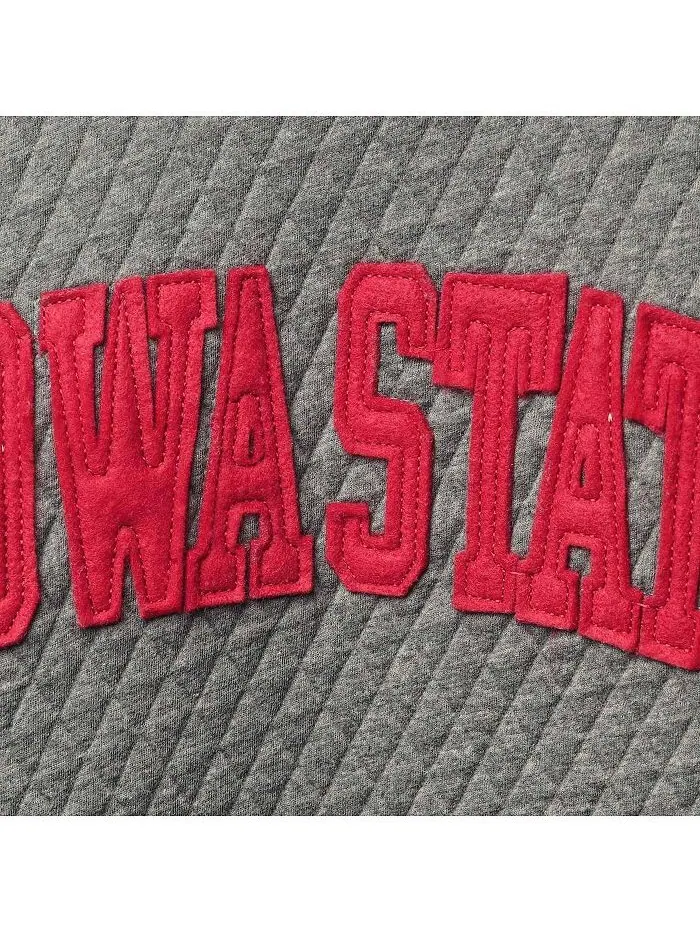 Женский стеганый пуловер Heather Charcoal Iowa State Cyclones Moose Pressbox — изображение 4 из 4, темно-серый