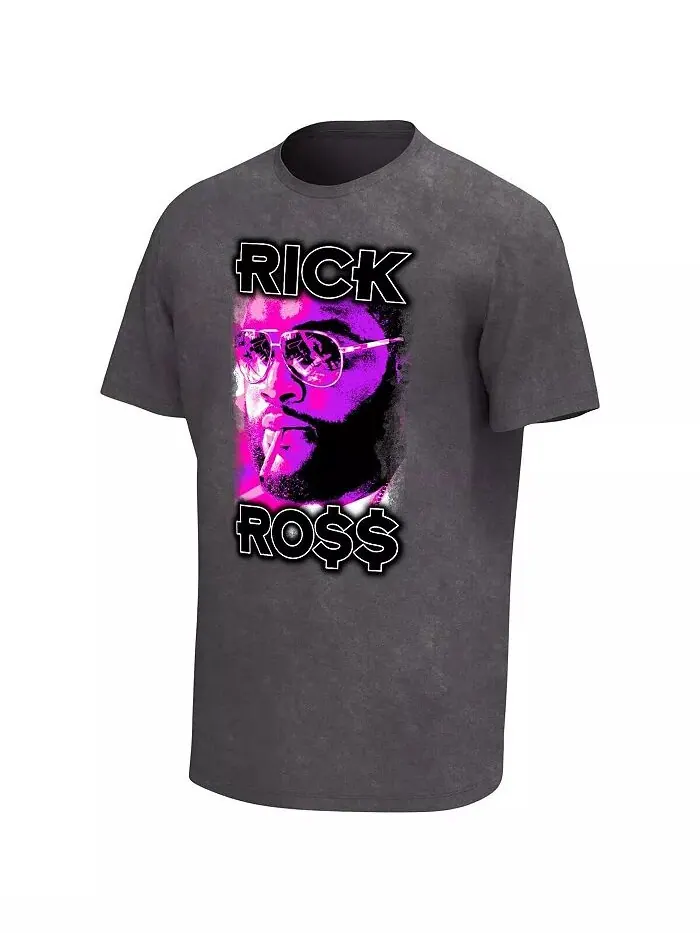 Мужская черная футболка с принтом Rick Ross Smoking Washed Philcos — изображение 3 из 3