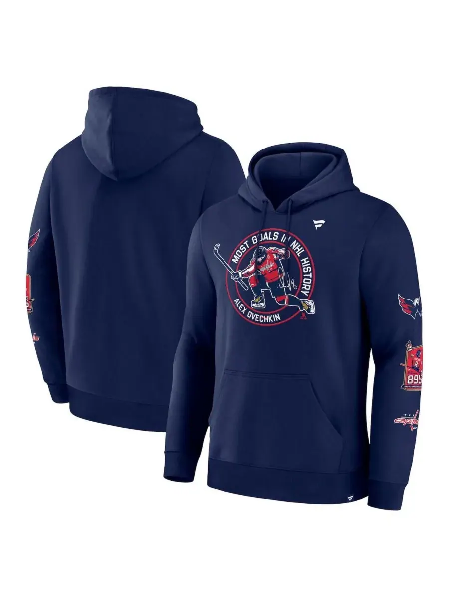 Fanatics Мужская толстовка Alexander Ovechkin Athletic Navy Washington Capitals NHL All-Time — изображение 1 из 3