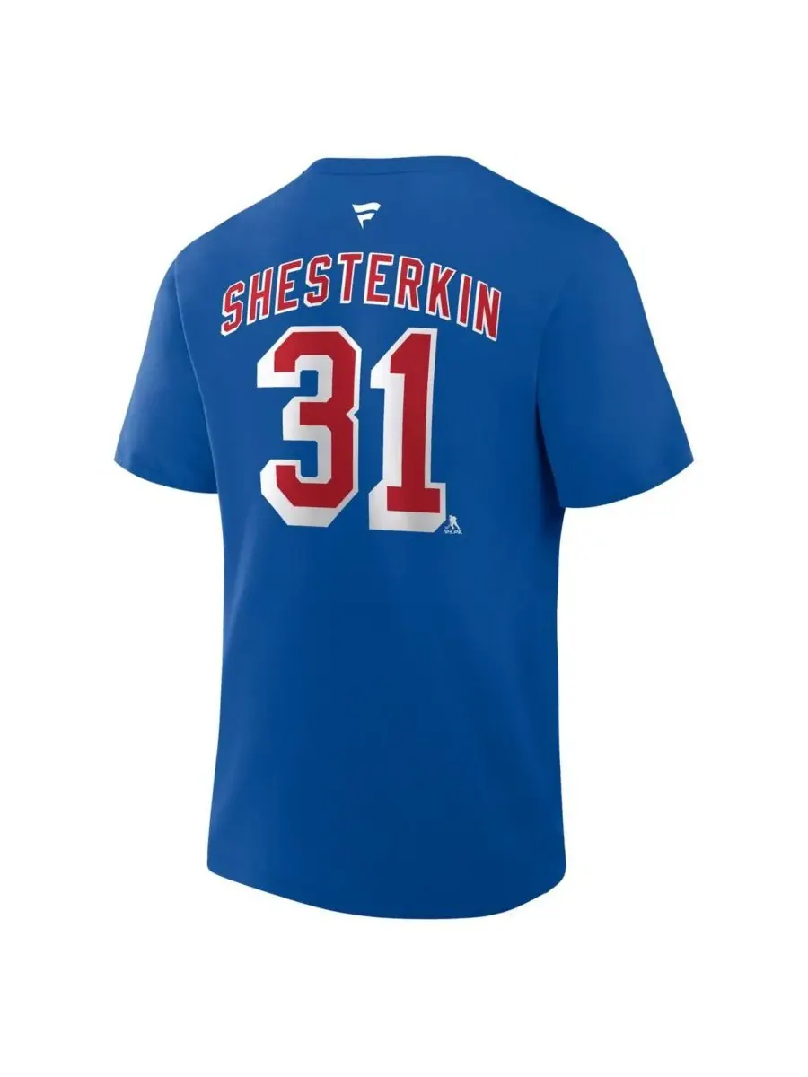 Fanatics Мужская синяя футболка Igor Shesterkin New York Rangers Authentic Stack с именем и номером — изображение 2 из 2