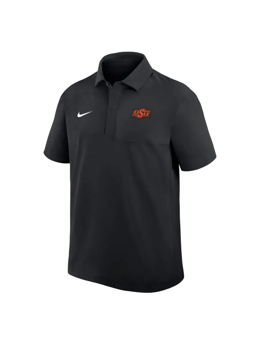 Nike Мужская черная тканая рубашка-поло Oklahoma State Cowboys — изображение 2 из 3, черный