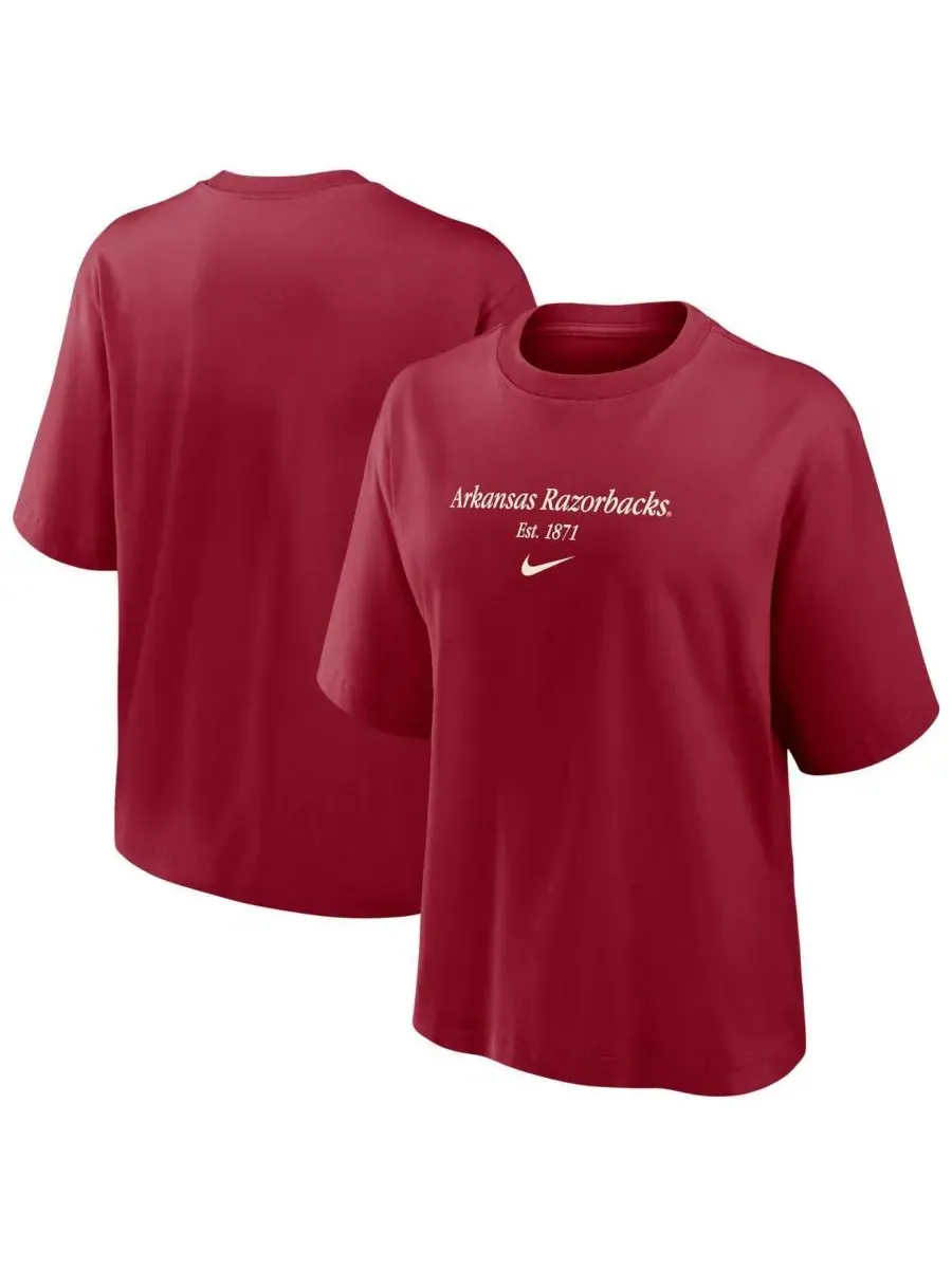 Женская футболка свободного кроя Cardinal Arkansas Razorbacks Nike — изображение 1 из 3, красный
