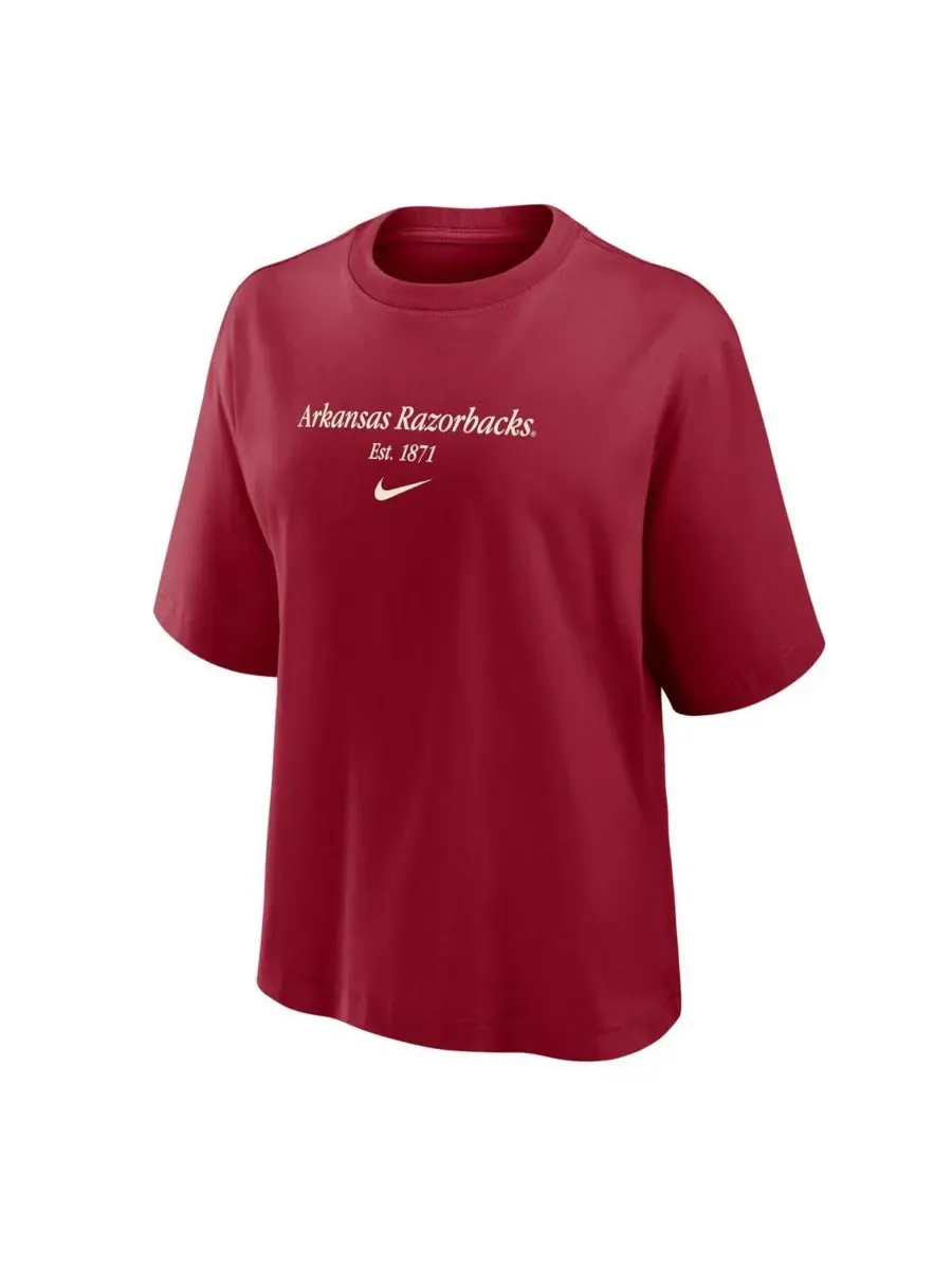Женская футболка свободного кроя Cardinal Arkansas Razorbacks Nike — изображение 3 из 3, красный