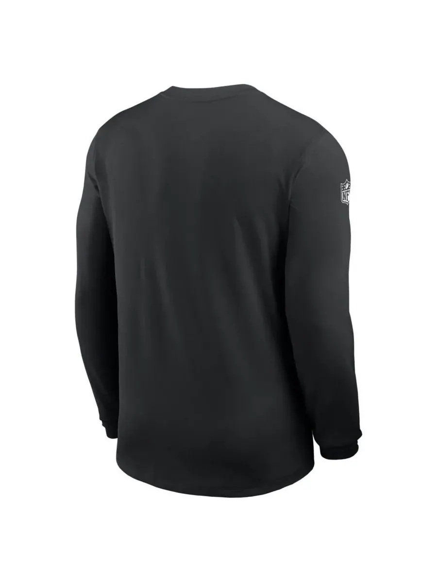 Nike Мужская черная футболка с длинным рукавом New York Jets Sideline Coach UV Performance — изображение 3 из 3, черный
