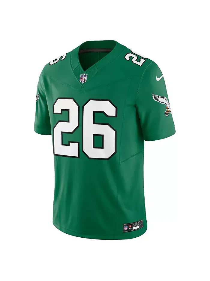 Мужская джерси Philadelphia Eagles альтернативного цвета Kelly Green, модель Saquon Barkley, серия — изображение 2 из 3