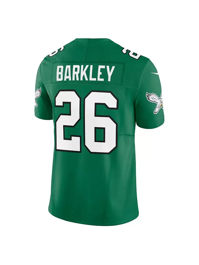Мужская джерси Philadelphia Eagles альтернативного цвета Kelly Green, модель Saquon Barkley, серия — изображение 3 из 3