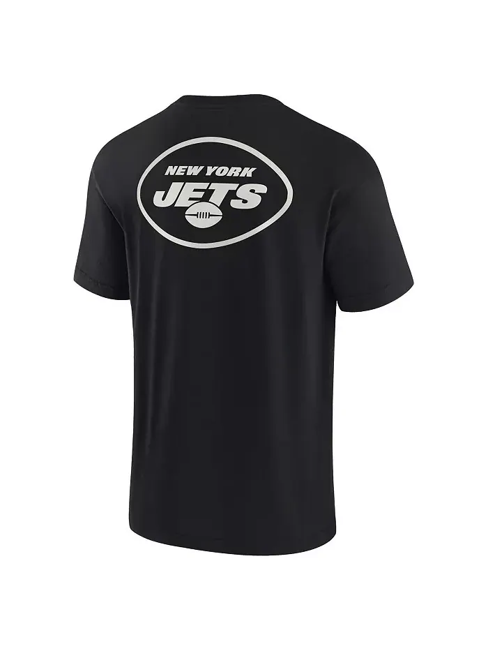 Мужская и женская черная футболка New York Jets с коротким рукавом, супермягкая Fanatics Signature — изображение 3 из 3