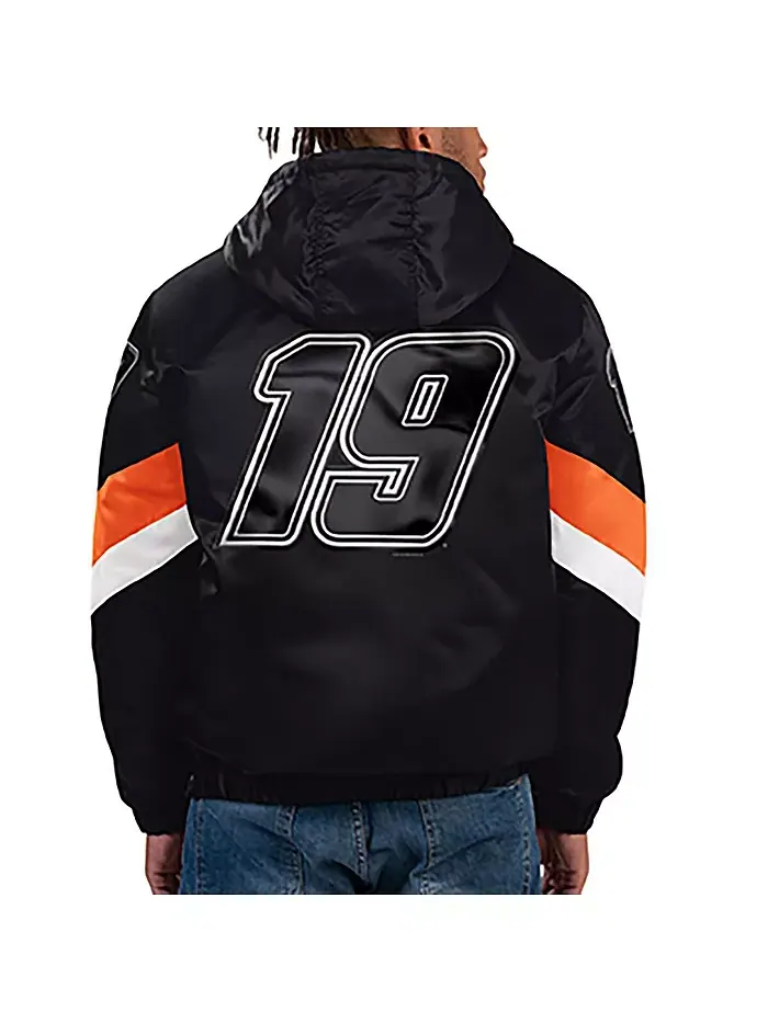 Мужская черная худи-куртка на молнии Home Team Martin Truex Jr из сатина Starter — изображение 2 из 2