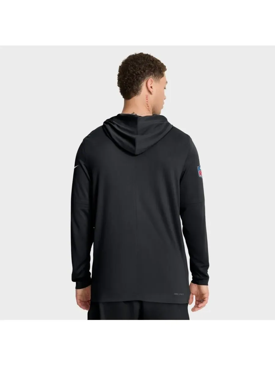 Nike Мужская черная толстовка с длинными рукавами Philadelphia Eagles Sideline Pure Fury Performance — изображение 2 из 5