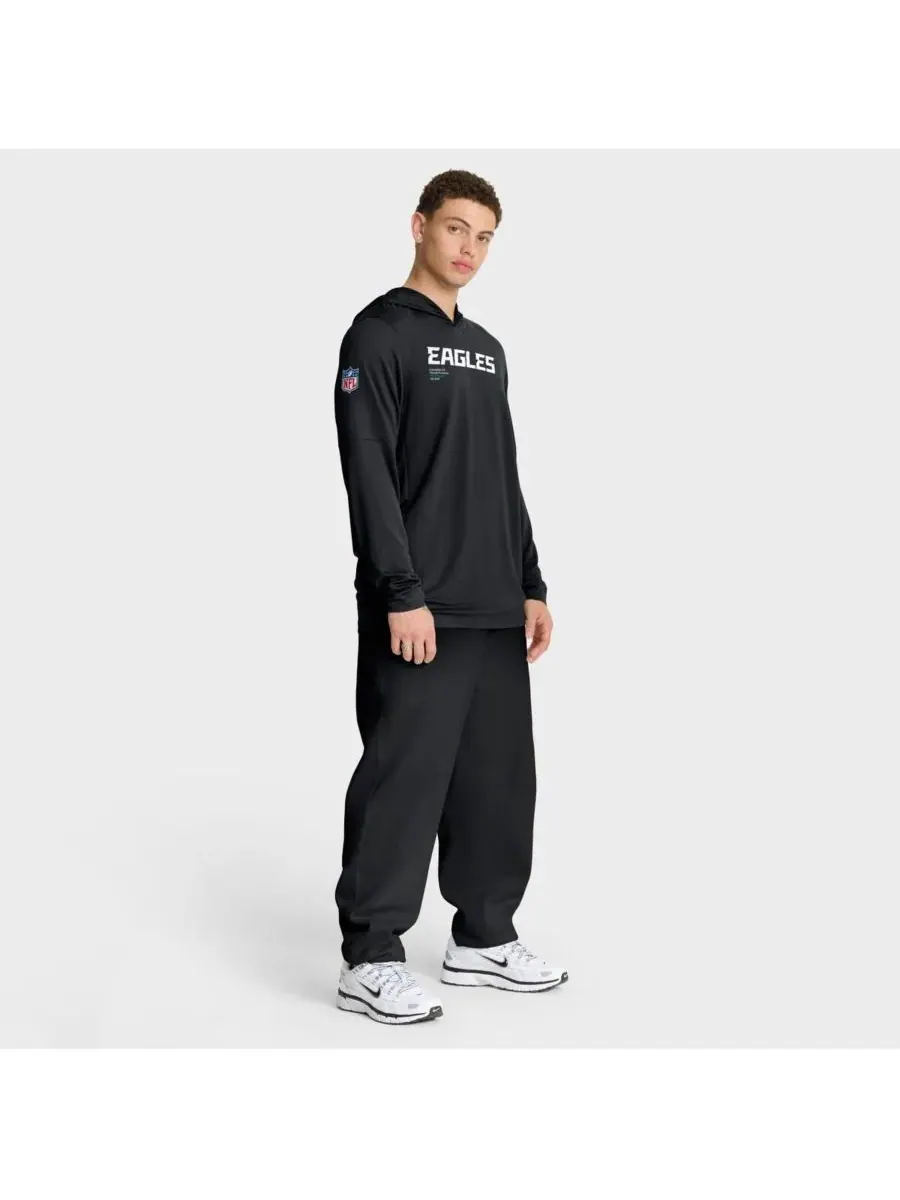 Nike Мужская черная толстовка с длинными рукавами Philadelphia Eagles Sideline Pure Fury Performance — изображение 3 из 5