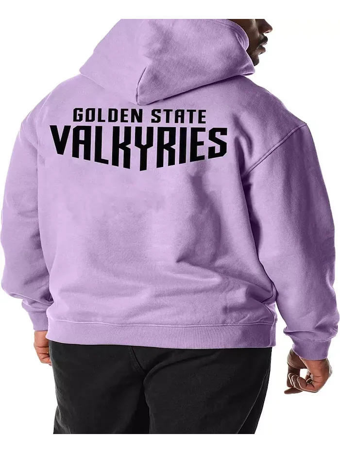 Мужская и женская толстовка с капюшоном Violet Golden State Valkyries из флиса с эффектом сильной — изображение 2 из 2