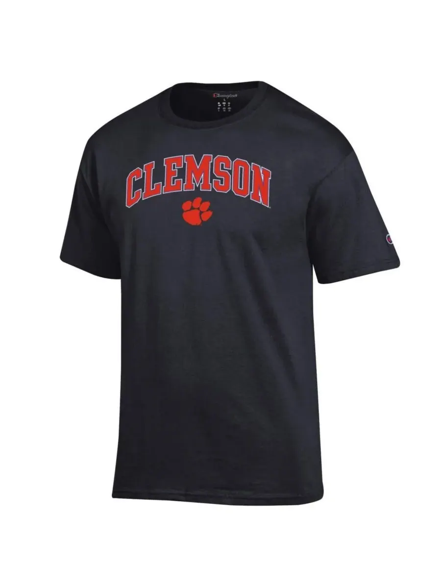 Champion Мужская черная футболка с арочным логотипом Clemson Tigers — изображение 2 из 3, черный