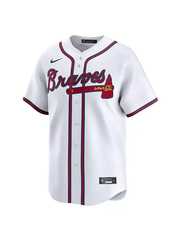 Мужская домашняя лимитированная джерси Atlanta Braves Остина Райли белого цвета Nike — изображение 2 из 3