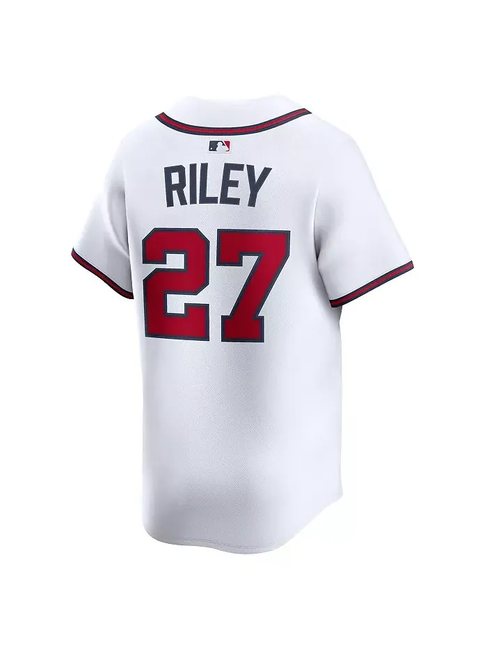 Мужская домашняя лимитированная джерси Atlanta Braves Остина Райли белого цвета Nike — изображение 3 из 3