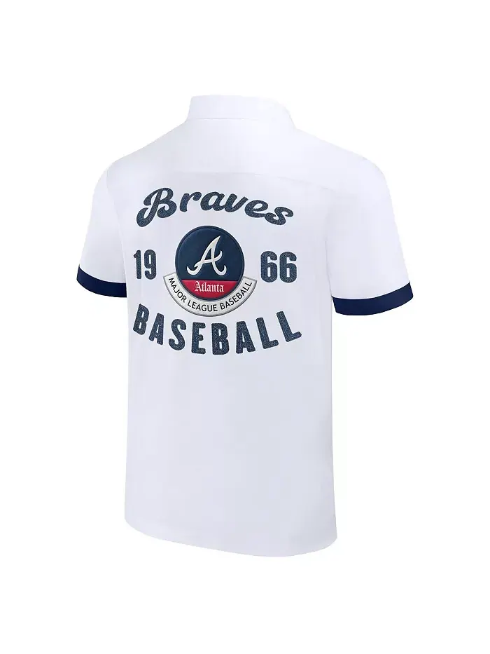 Мужская рубашка на пуговицах для боулинга Darius Rucker Collection от White Atlanta Braves Fanatics — изображение 3 из 3