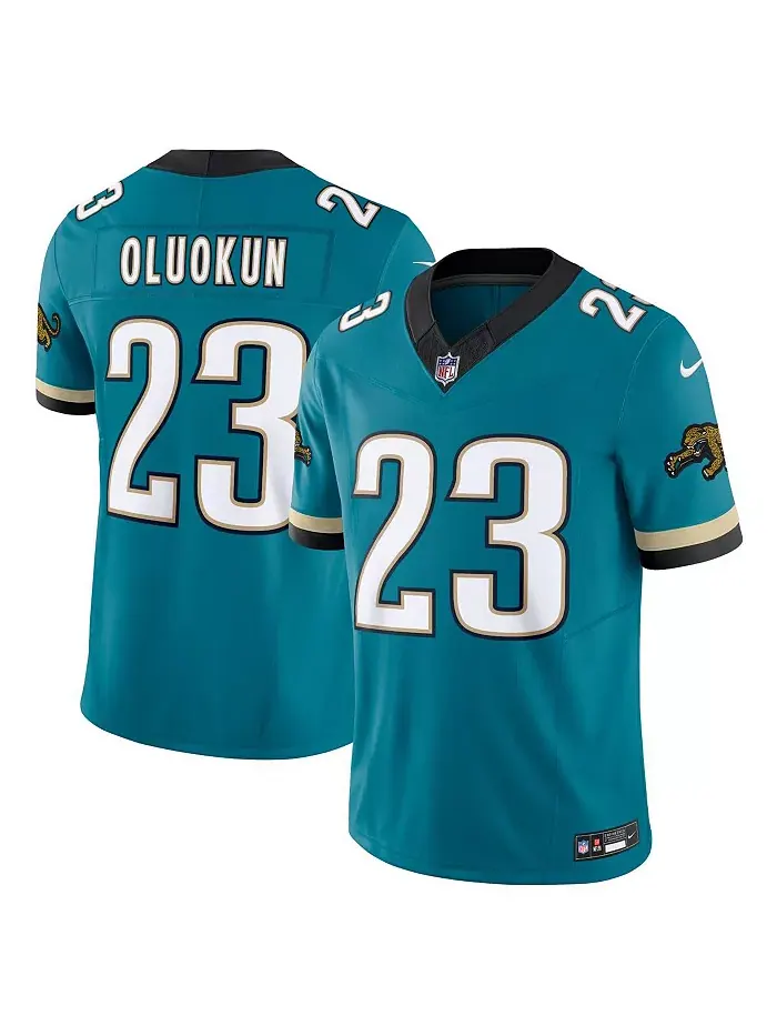 Мужская футболка Foye Oluokun Teal Jacksonville Jaguars Prowler Throwback Vapor F.U.S.E. Limited — изображение 1 из 3