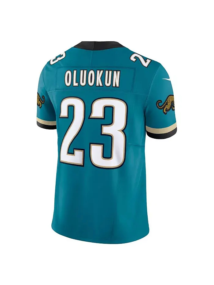 Мужская футболка Foye Oluokun Teal Jacksonville Jaguars Prowler Throwback Vapor F.U.S.E. Limited — изображение 2 из 3