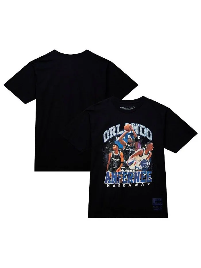 Мужская футболка Penny Hardaway Black Orlando Magic Hardwood Classics Bling Concert Player Mitchell — изображение 1 из 3