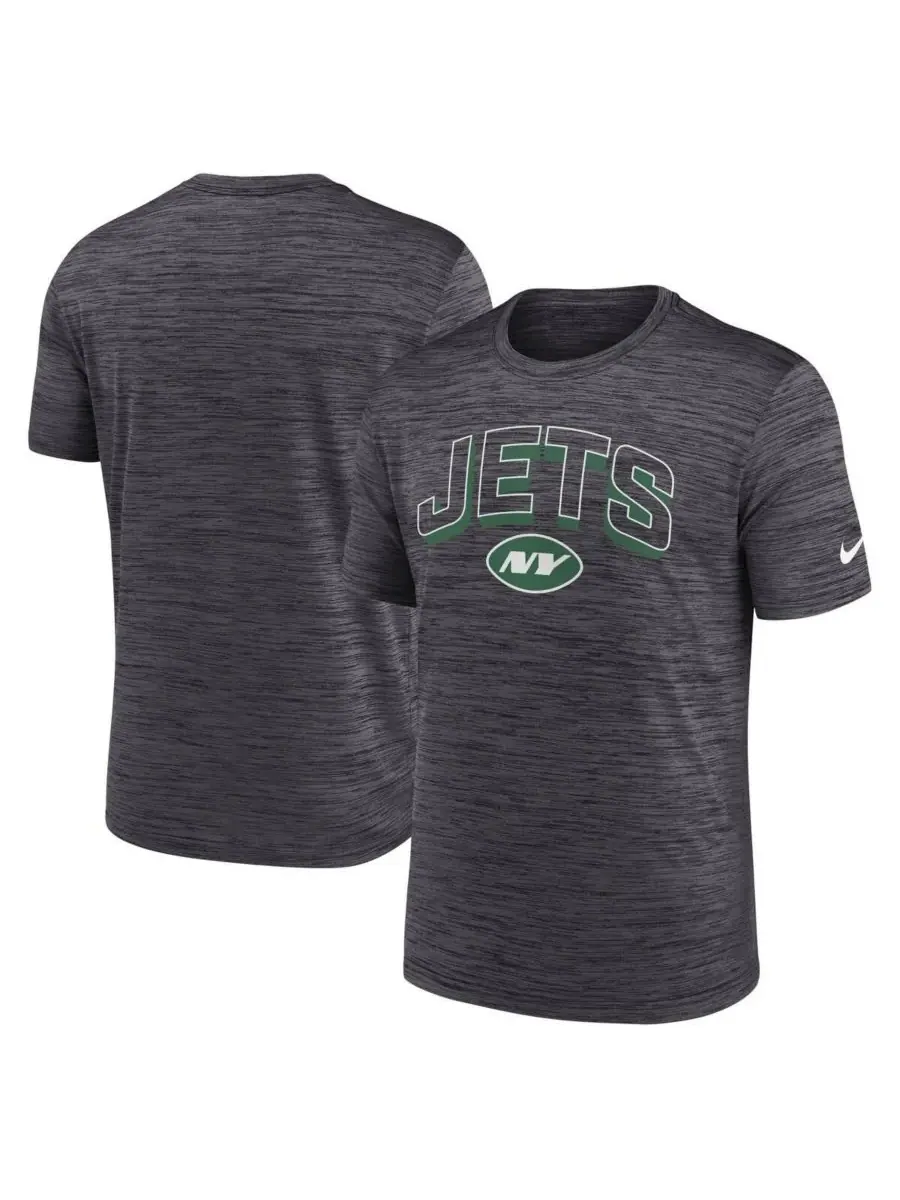 Nike Мужская футболка New York Jets Velocity Performance угольного цвета — изображение 1 из 3, темно-серый