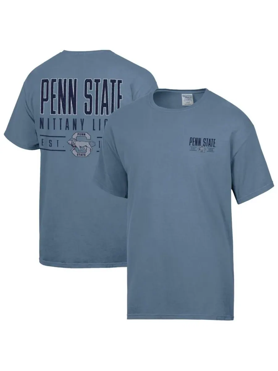 Comfortwash Мужская синяя футболка Penn State Nittany Lions с крупным названием — изображение 1 из 3, синий