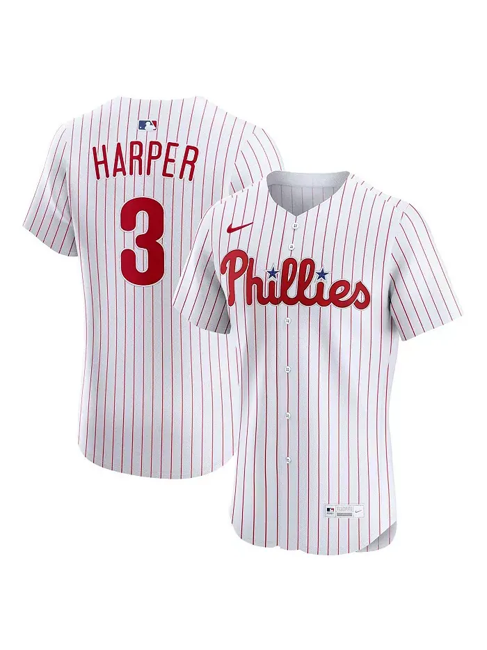Мужская белая элитная футболка Philadelphia Phillies для дома Bryce Harper Nike — изображение 1 из 3
