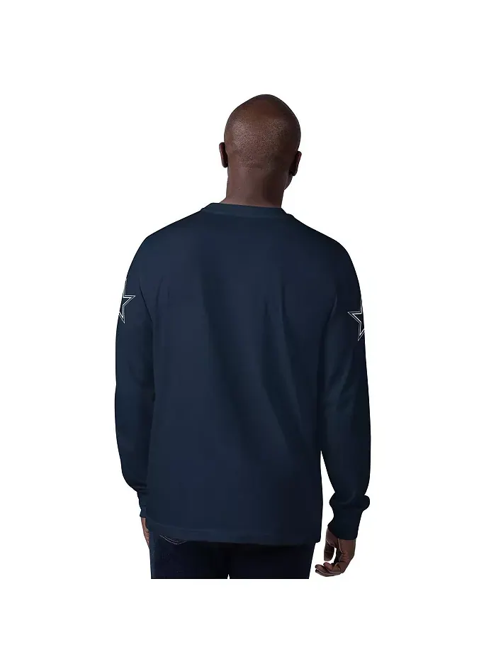 Мужская синяя футболка Dallas Cowboys Clutch Hit с длинными рукавами Starter — изображение 2 из 2