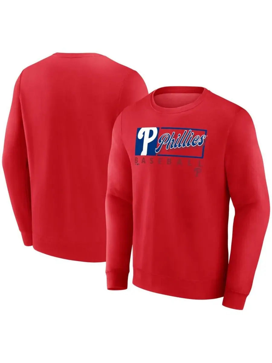 Fanatics Мужская красная флисовая толстовка Philadelphia Phillies Focus — изображение 1 из 3, красный