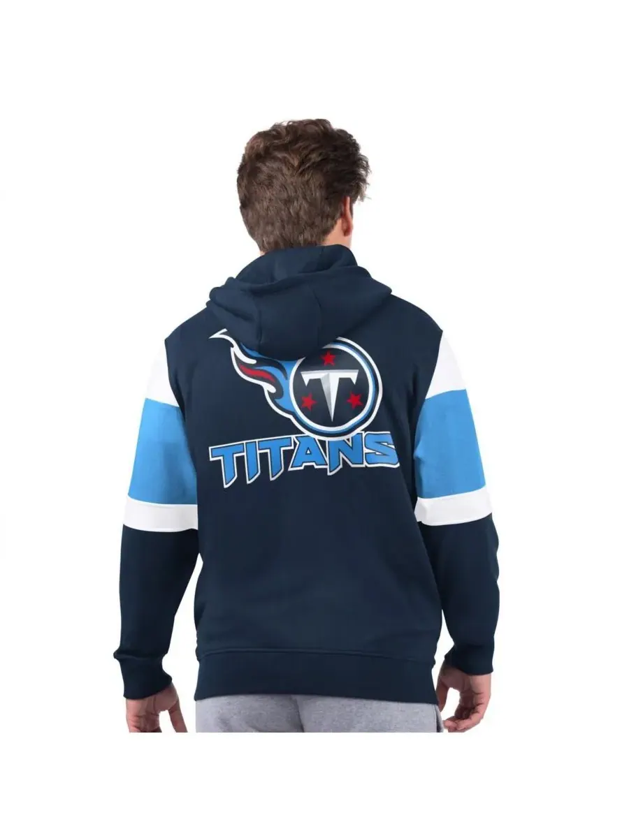 Starter Мужская темно-синяя толстовка на молнии Tennessee Titans Extreme — изображение 2 из 2, темно-синий