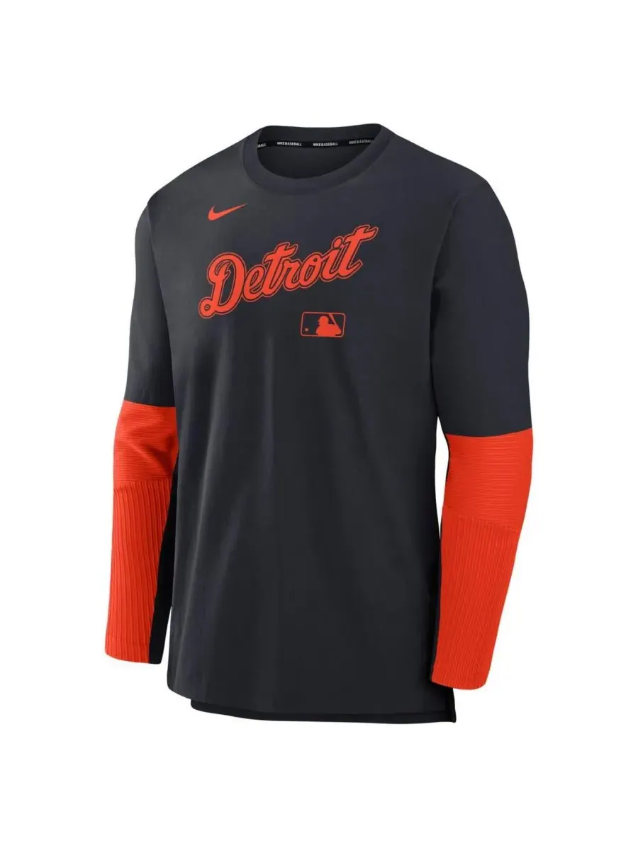 Nike Мужская толстовка-пуловер Detroit Tigers из легкой смесовой ткани — изображение 3 из 3, темно-синий оранжевый