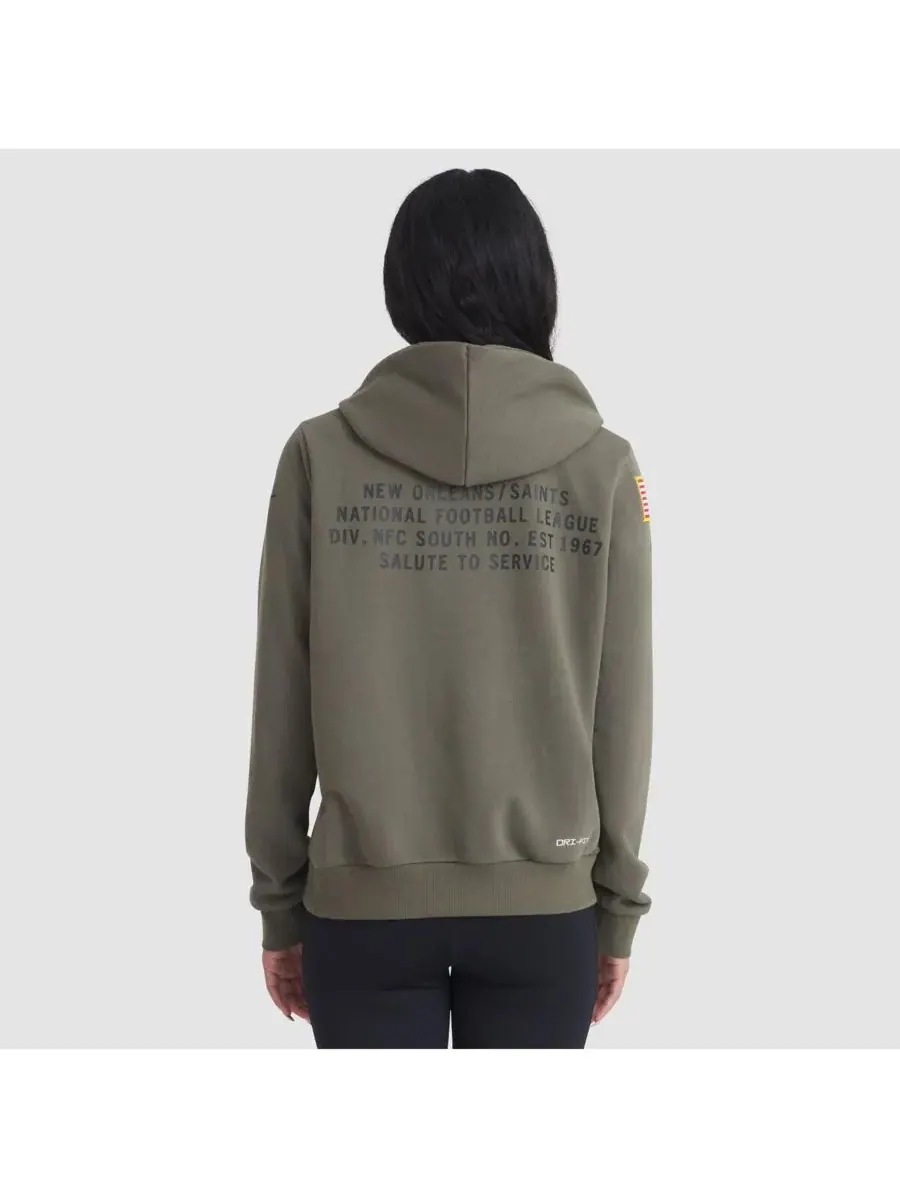 Nike Женская толстовка Olive New Orleans Saints 2025 Salute to Service Sideline Standard Issue — изображение 2 из 3