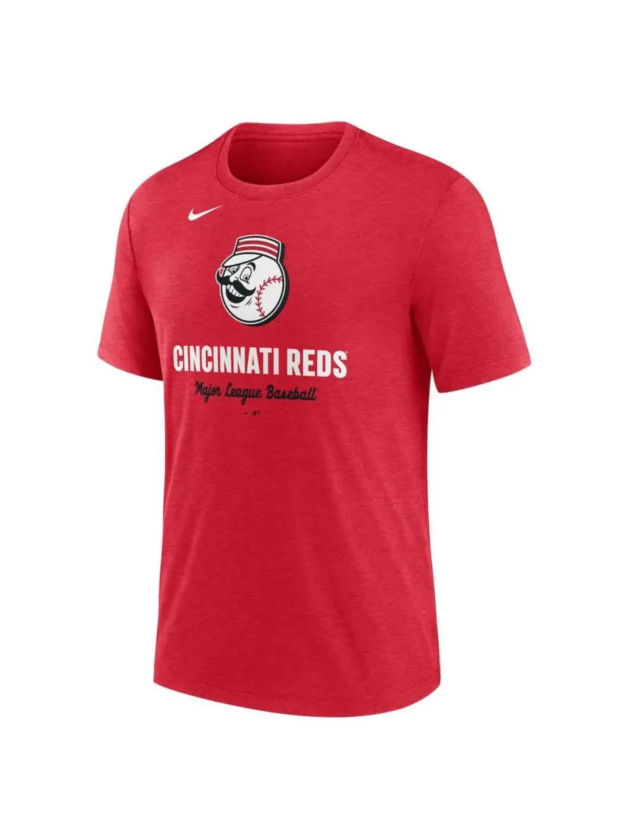 Nike Мужская футболка из смешанной ткани с логотипом команды Cincinnati Reds — изображение 2 из 3, красный