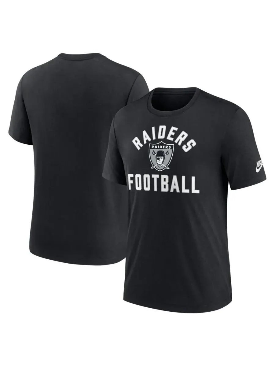 Nike Мужская черная футболка Las Vegas Raiders Favorable Timeline Tri-Blend — изображение 1 из 3, черный