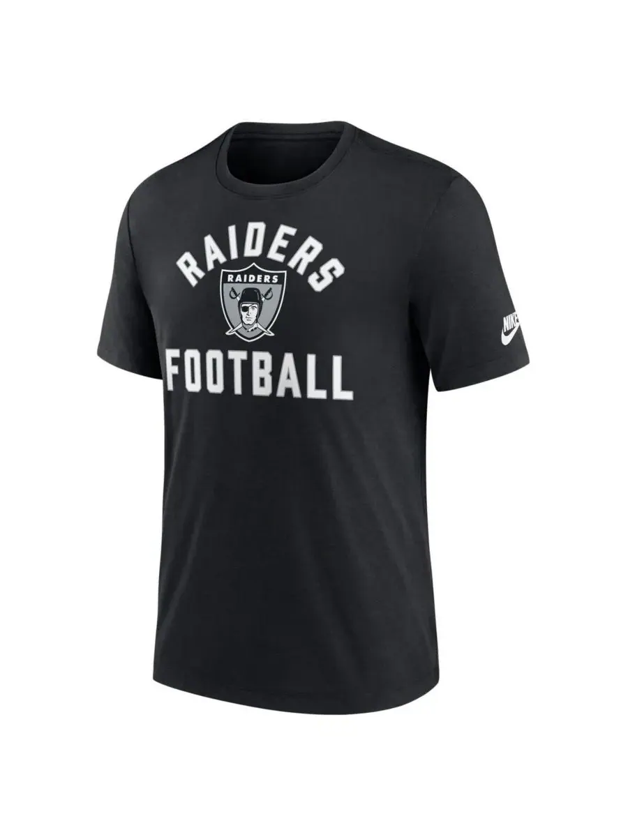 Nike Мужская черная футболка Las Vegas Raiders Favorable Timeline Tri-Blend — изображение 2 из 3, черный