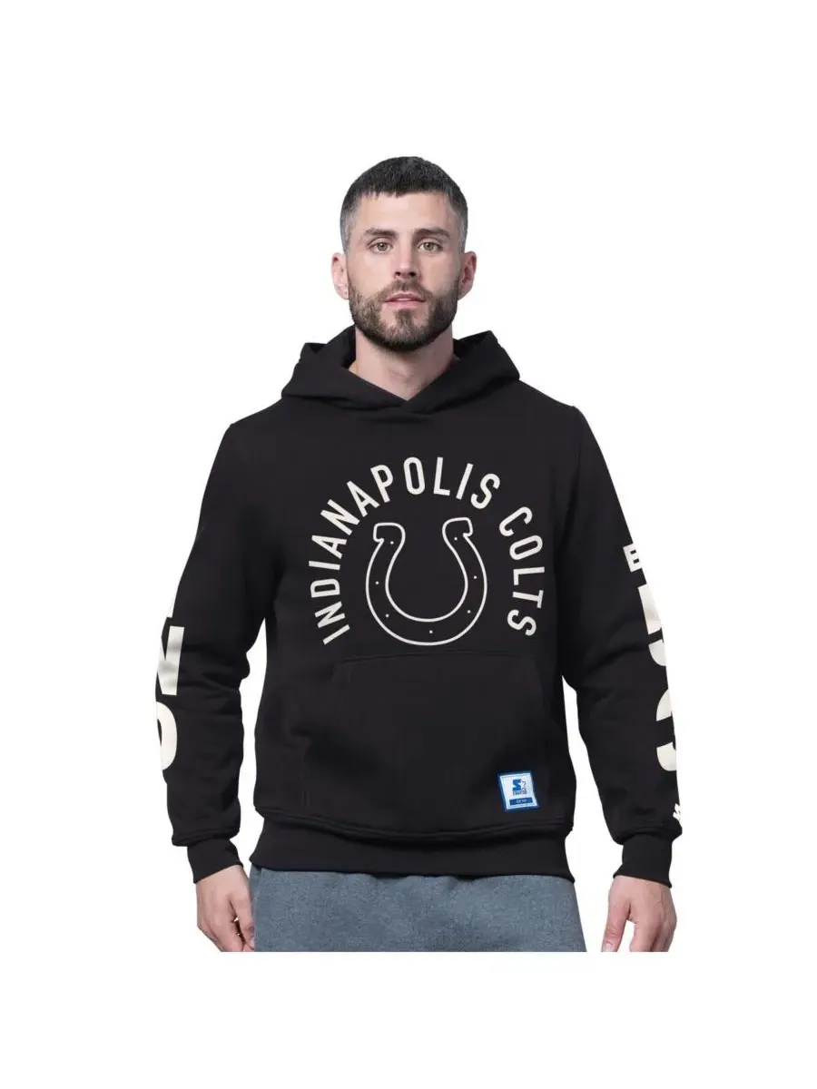 Starter Мужская черная флисовая толстовка с капюшоном Indianapolis Colts Handoff — изображение 1 из 2, черный