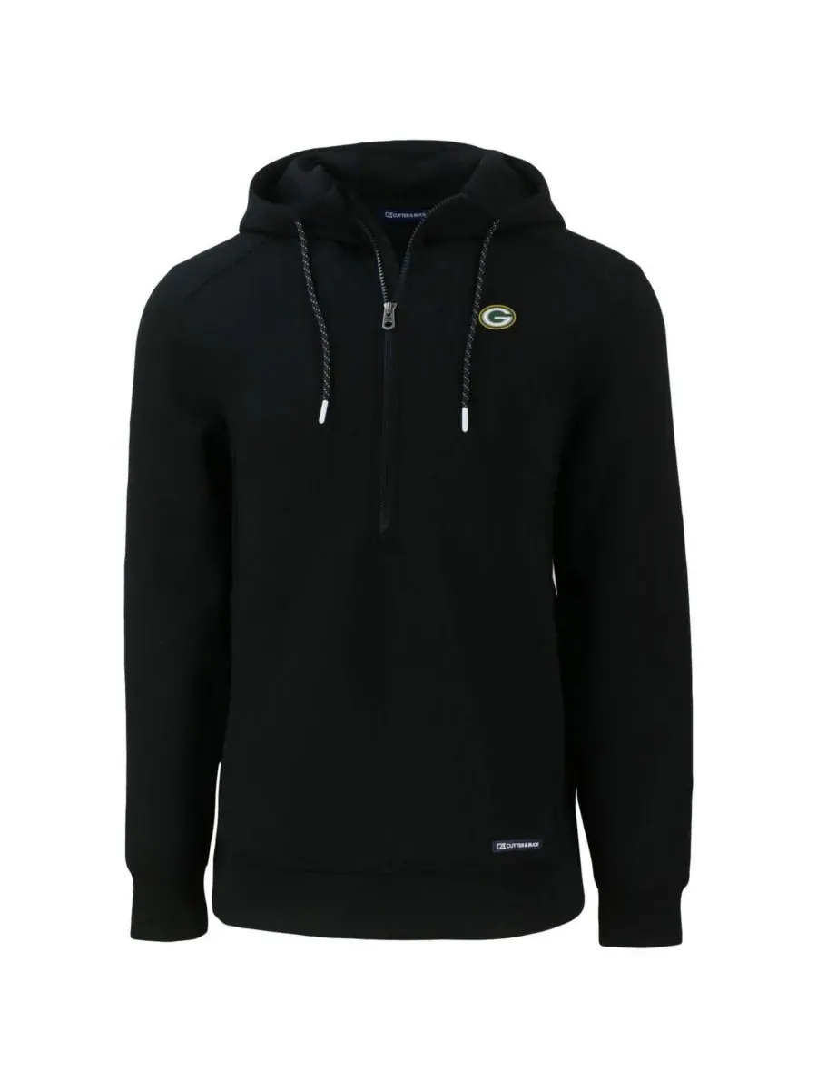 Cutter & Buck Мужская черная толстовка с капюшоном и половинной молнией Green Bay Packers Primary — изображение 3 из 3