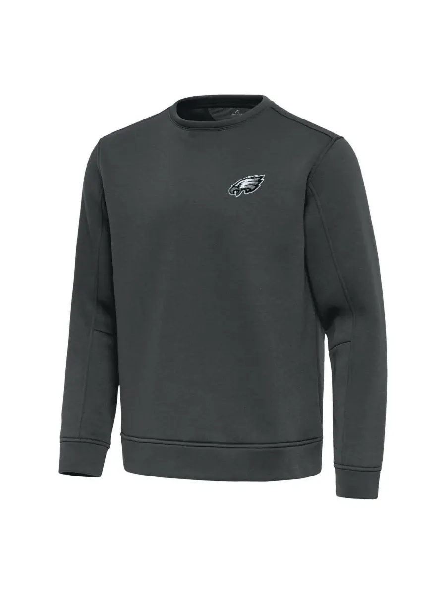 Antigua Мужская легкая толстовка-пуловер цвета олова с символикой команды Philadelphia Eagles — изображение 2 из 3