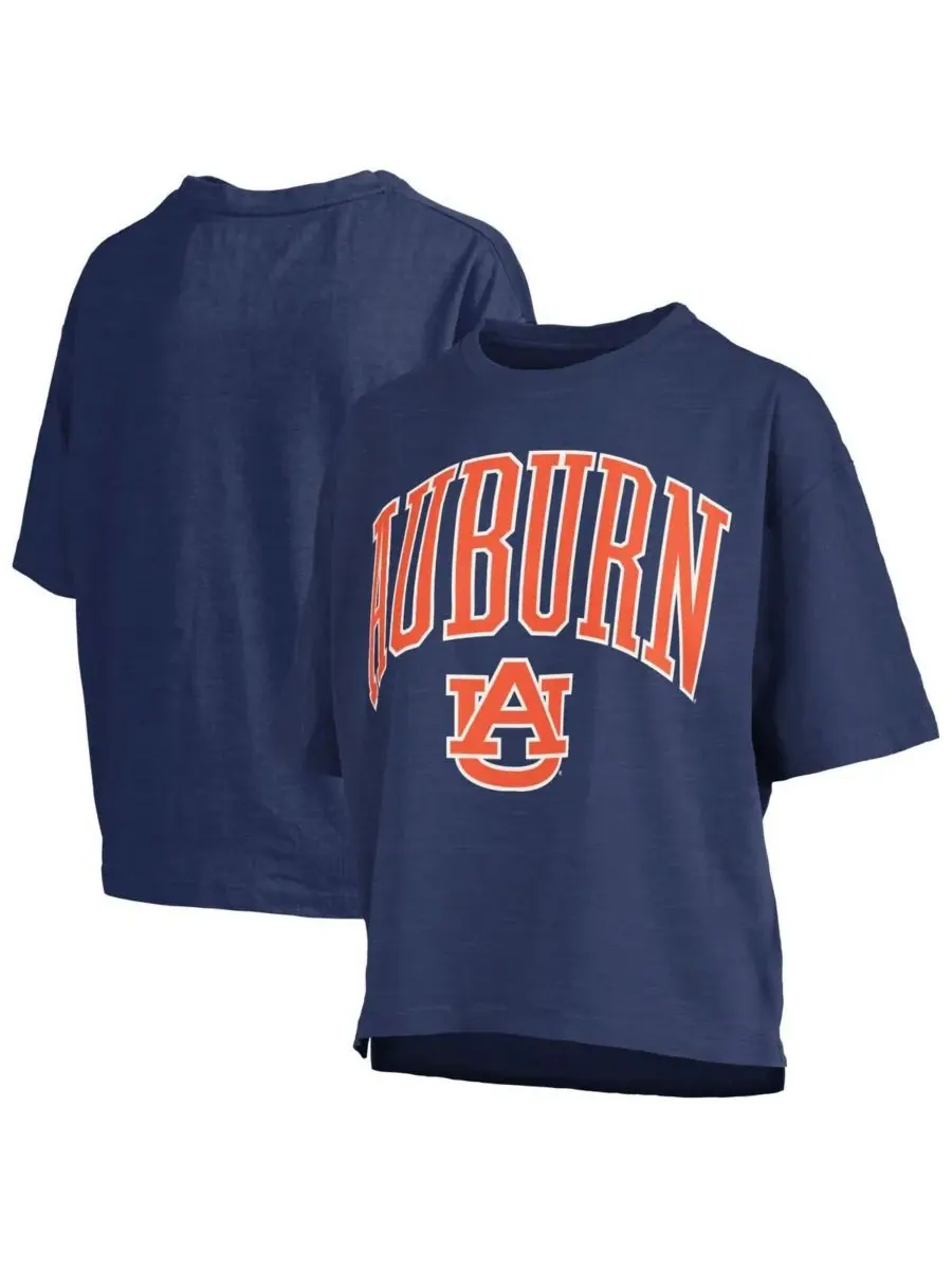Pressbox Женская темно-синяя футболка с логотипом Auburn Tigers Nelson Arch Over Logo, длиной до