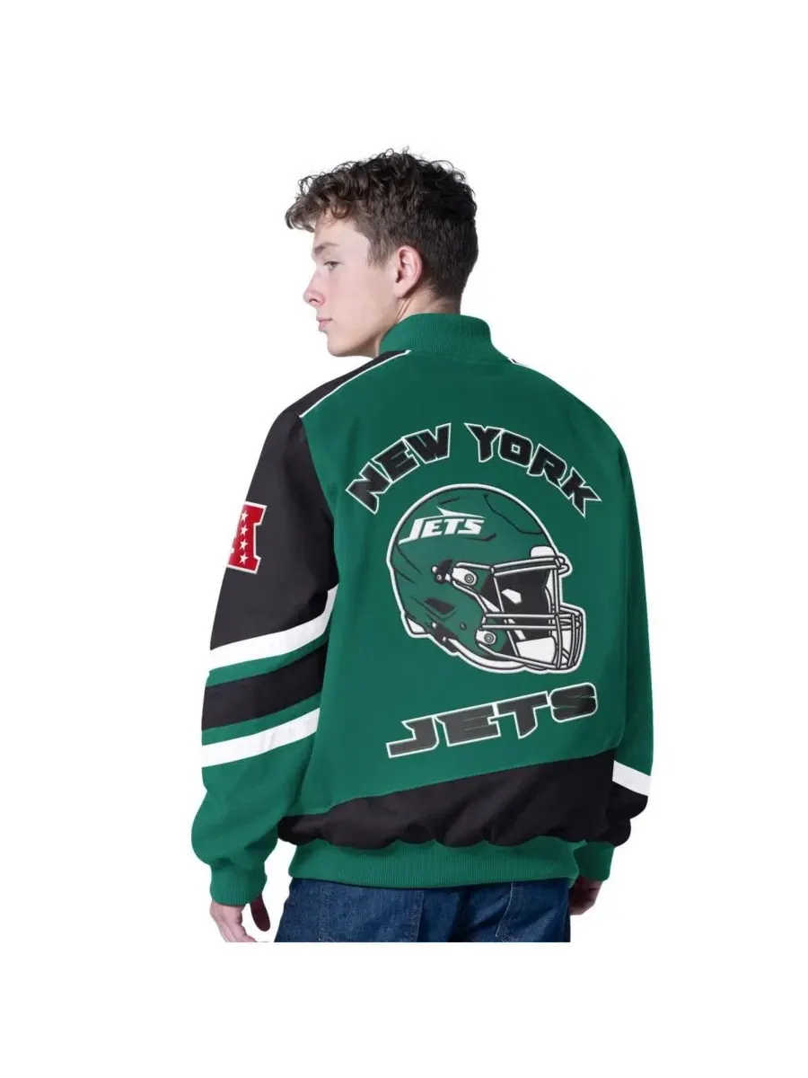 Куртка-ветровка с длинным рукавом New York Jets Prime Time Full-Zip Racing Jacket G-III Sports by — изображение 2 из 2