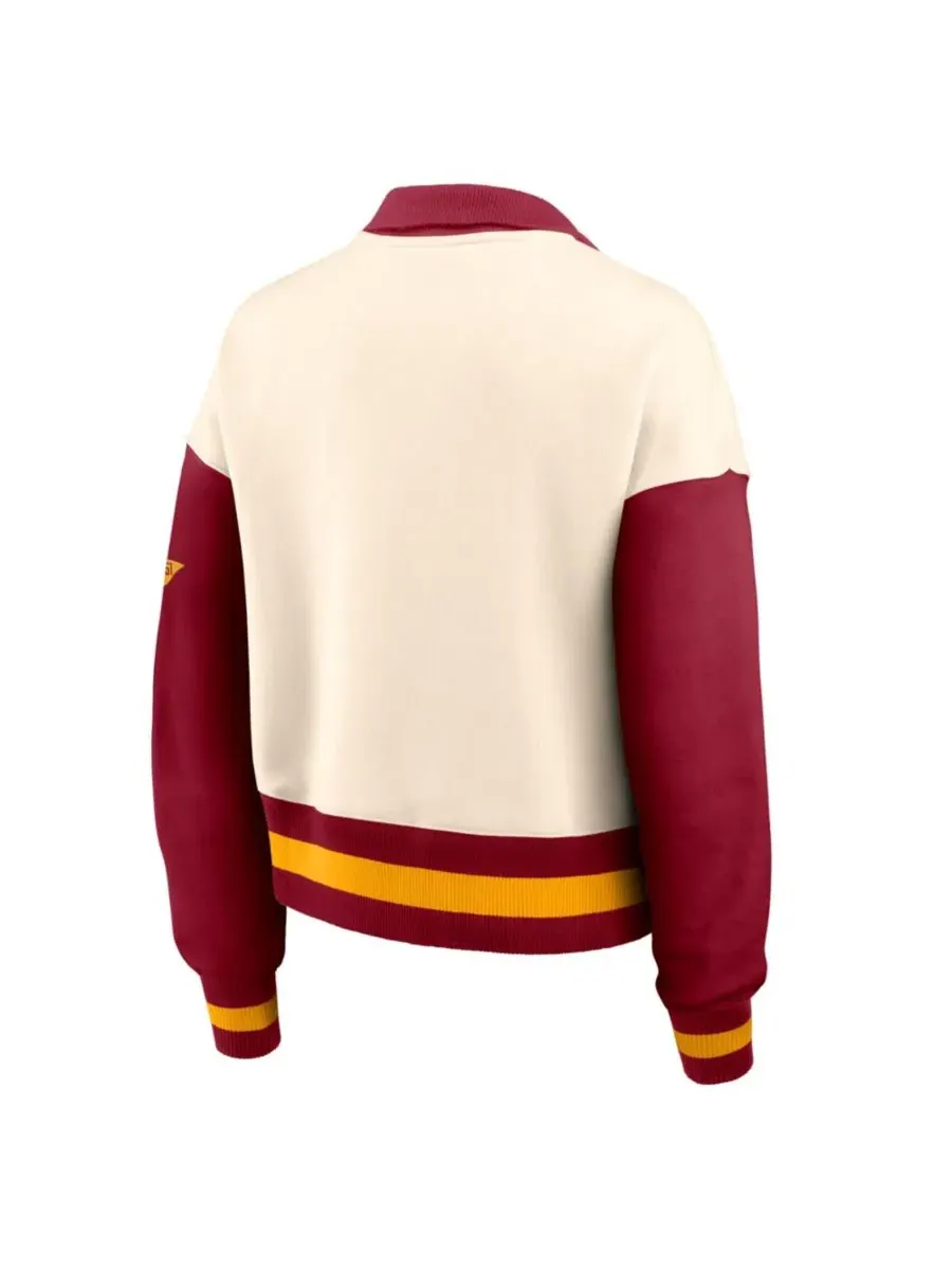 Свитшот-поло с четверть-застежкой Oversized Legacy Color Block Nike, Natural Scarlet — изображение 3 из 3, красный