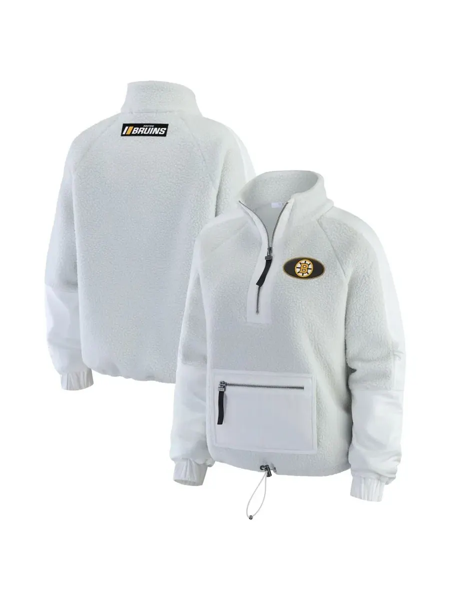 Флисовая куртка с четверть-застежкой Polar Fleece Quarter-Zip Jacket WEAR by Erin Andrews — изображение 1 из 5, серый