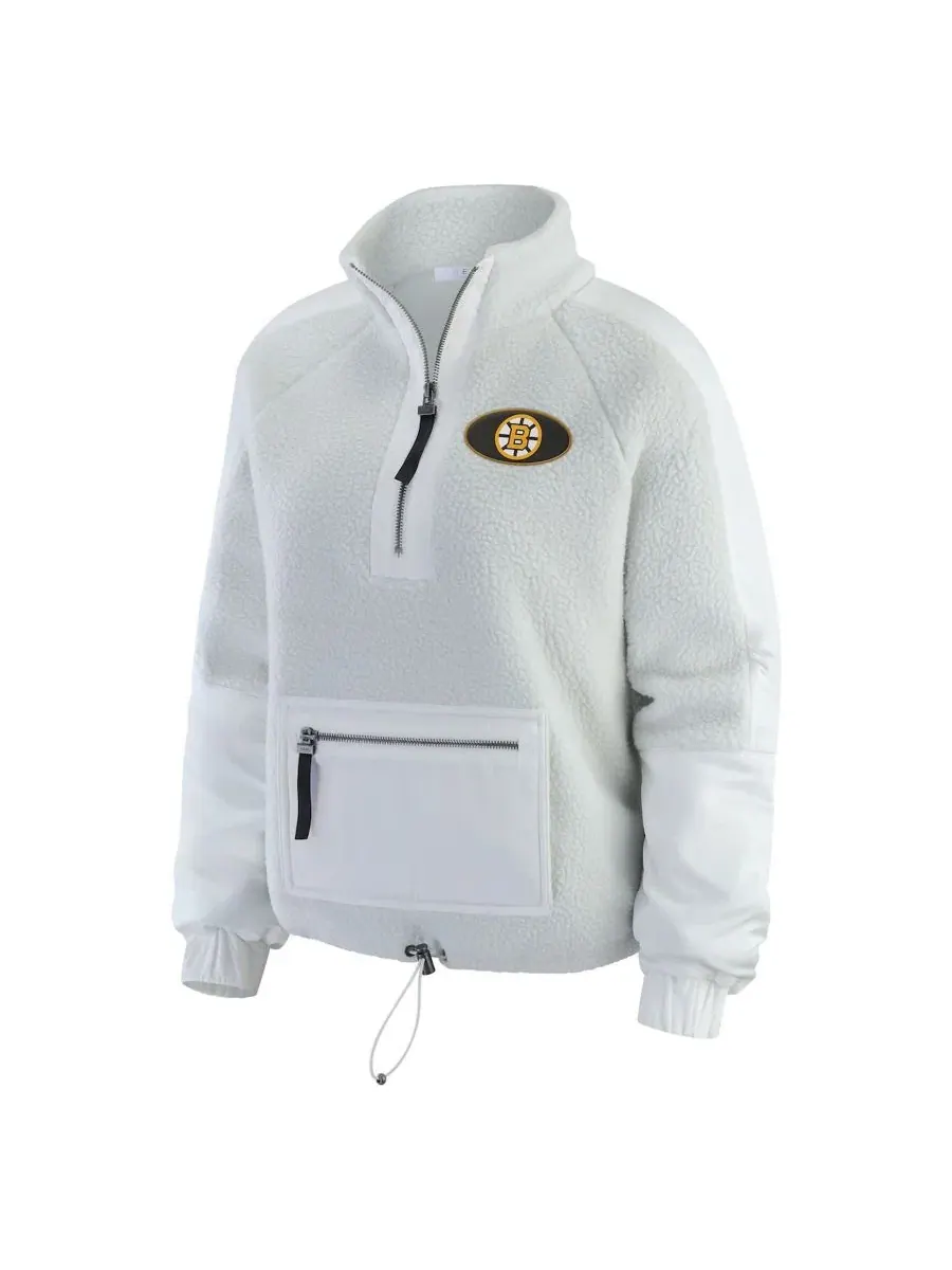 Флисовая куртка с четверть-застежкой Polar Fleece Quarter-Zip Jacket WEAR by Erin Andrews — изображение 2 из 5, серый